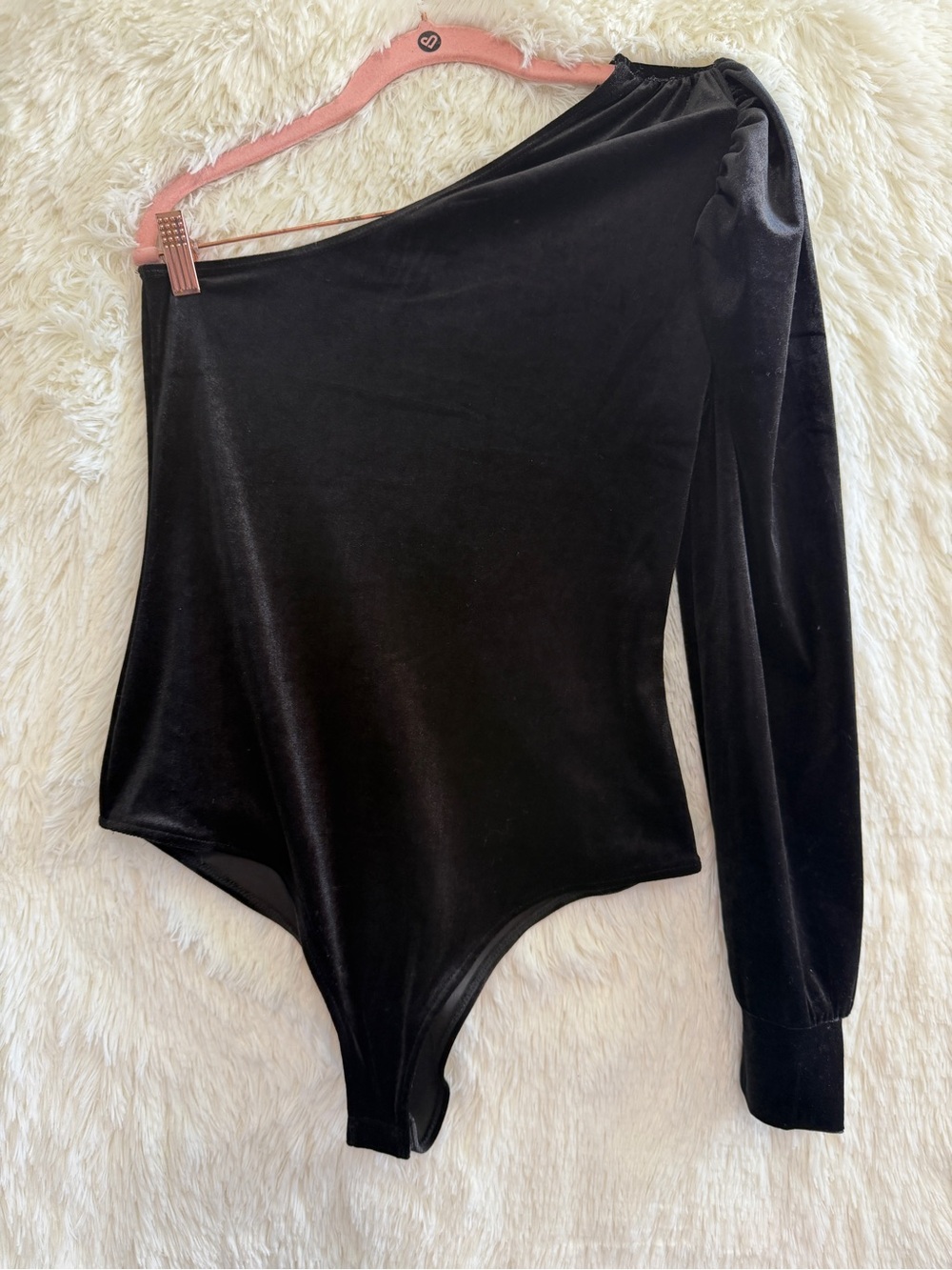 Shinestar Womens Whimsigoth Velvet One Shoulder Bodysuit M Black Glam Going Out